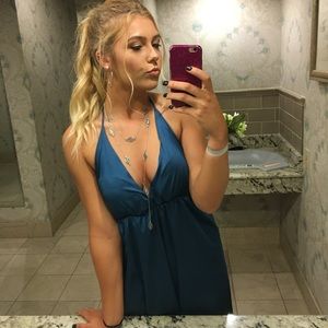 Silk Blue Maxi Dress